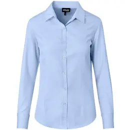 Ladies Long Sleeve Nottingham Shirt Sky Blue Front